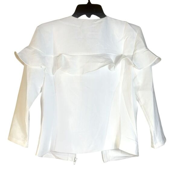 DO+BE White Ruffled Zip Up Jacket Size Medium NWT 📦 - Picture 3 of 8